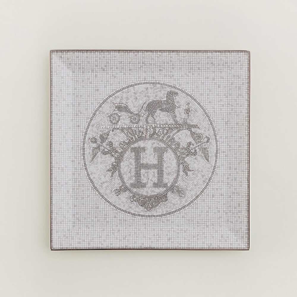 HERMES🍊 Mosaique Platinum - Square Plate No.5